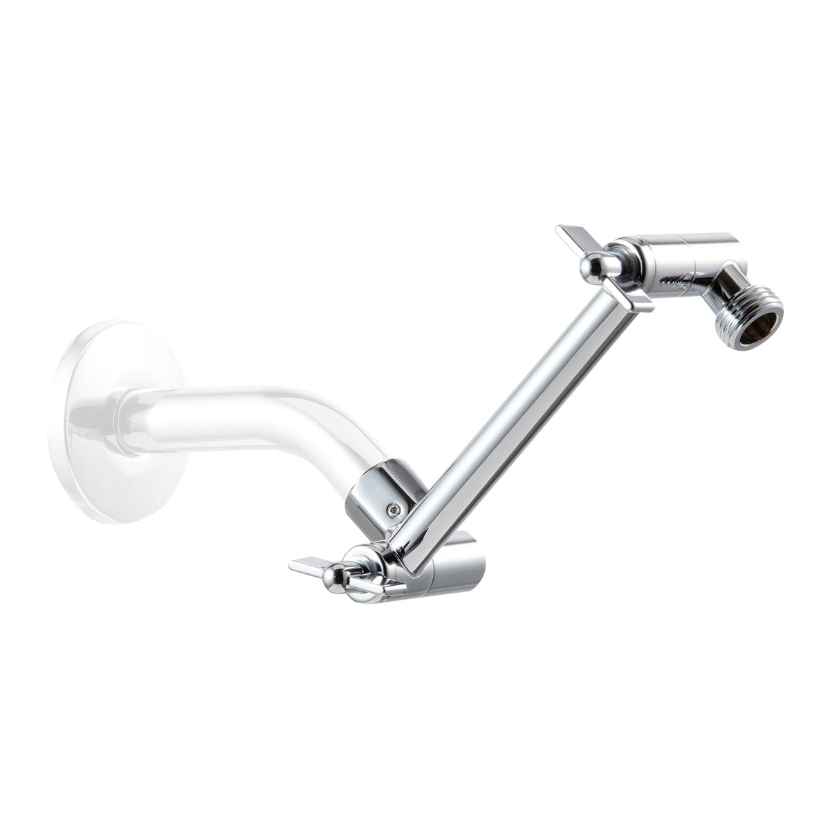 OFFO 6-inch shower arm extension with locking nut for stable alignment.