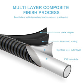OFFO matte black hose outer shell highlighting durable finish