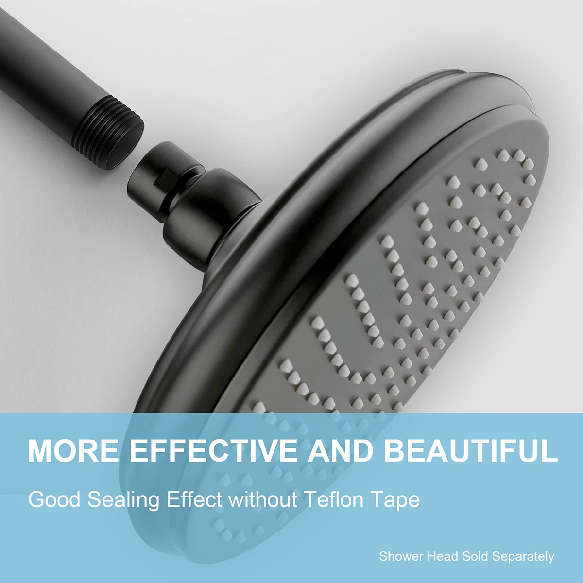 OFFO 16-inch straight arm in matte black for modern bathroom style.