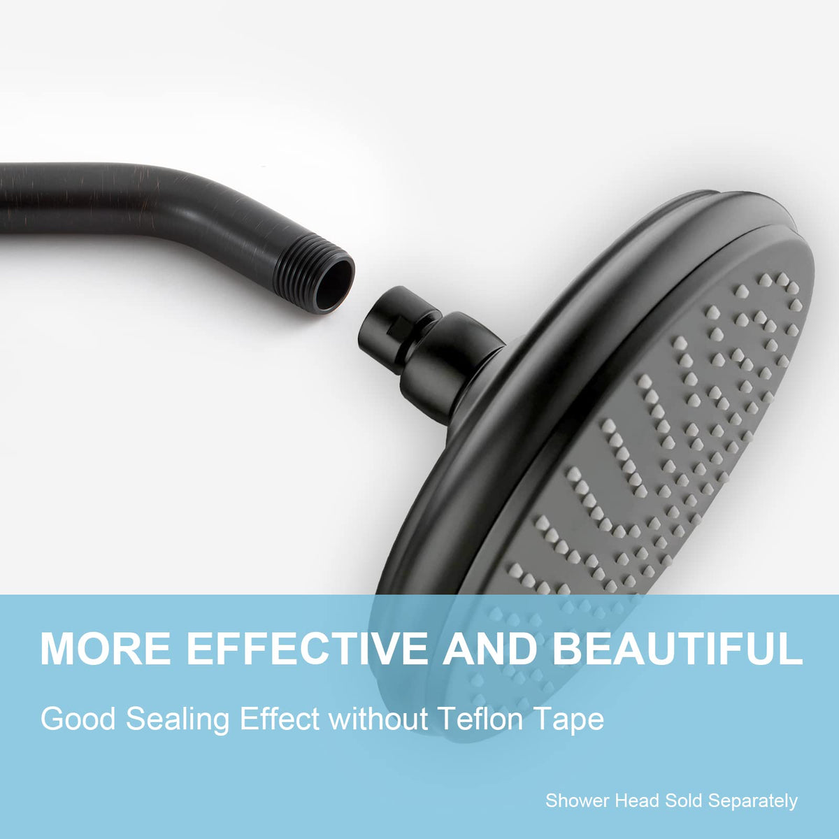 OFFO six-inch shower arm length provides ample clearance for handheld showerheads