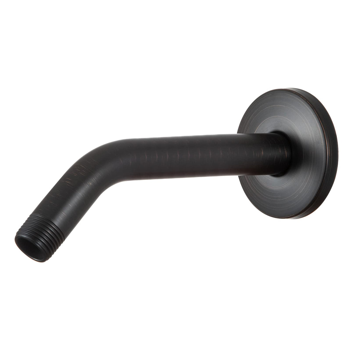 OFFO 10-inch angle shower arm with flange for easy wall-mount installation.