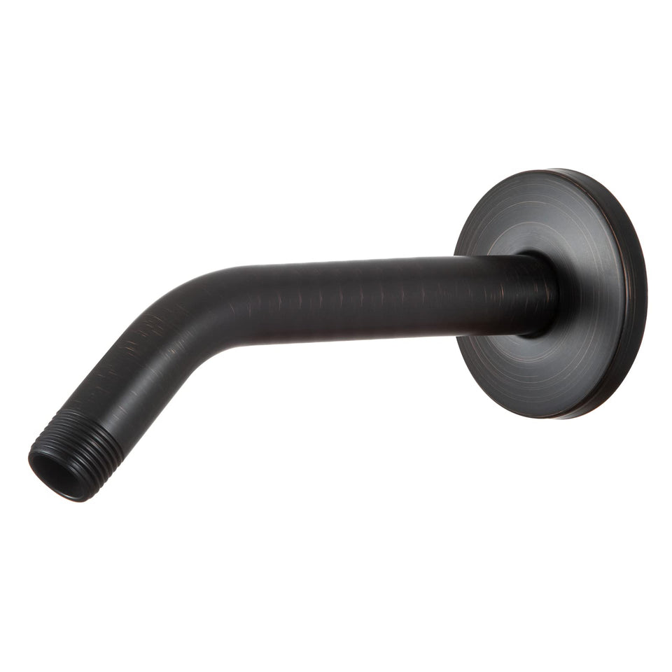 OFFO 10-inch angle shower arm with flange for easy wall-mount installation.