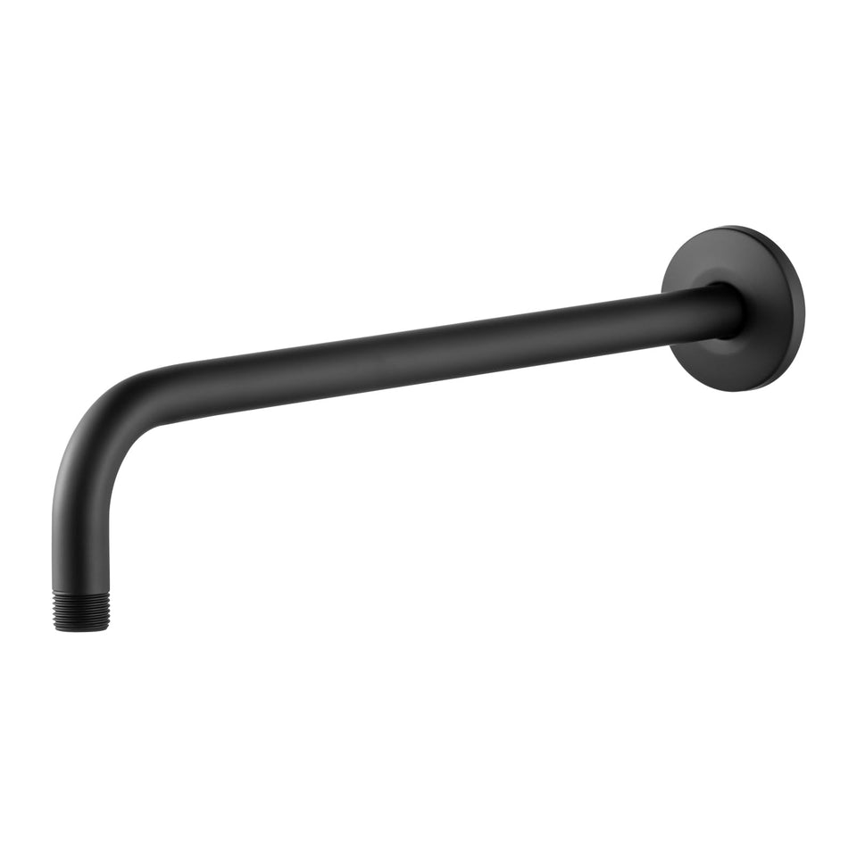OFFO shower arm with flange and 12-inch wall mount for secure setup