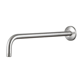 OFFO shower arm with flange in brushed nickel, easy seal and installation.