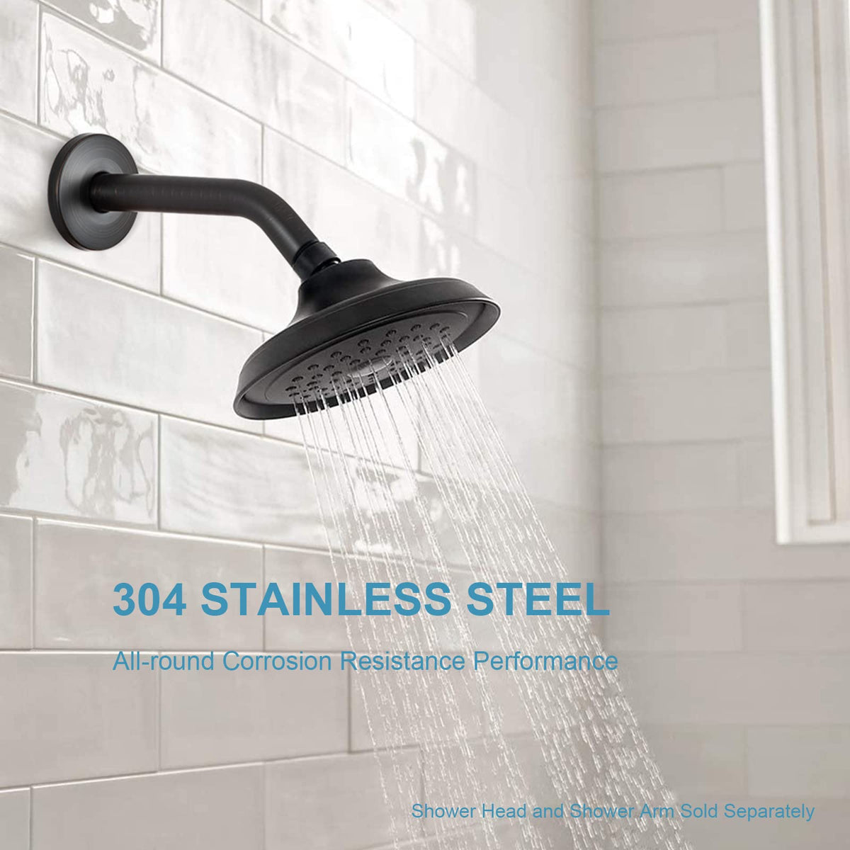 OFFO 1/2-14 NPT inlet and outlet fit standard shower pipes and heads.