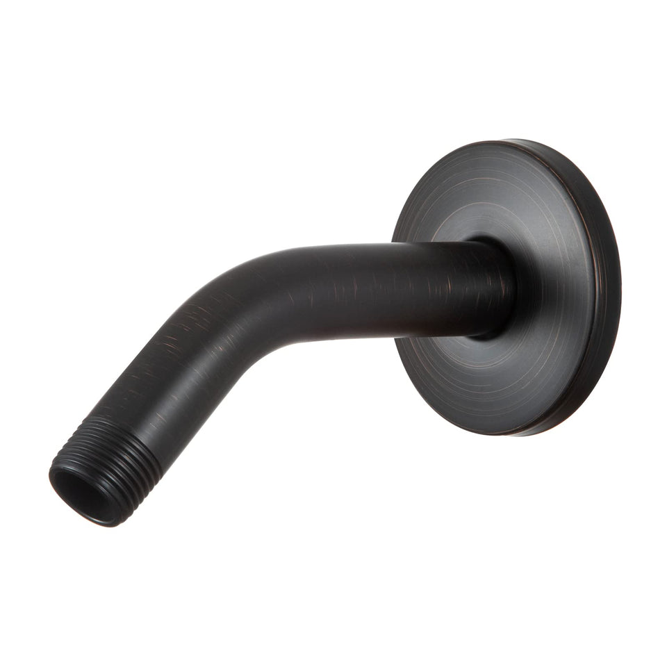 OFFO shower arm ORB finish close-up showing retro red-brushed texture for stylish bathroom