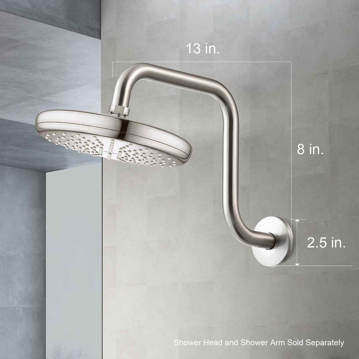 OFFO brushed nickel texture close-up highlighting durable finish on extension arm.