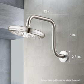 OFFO brushed nickel texture close-up highlighting durable finish on extension arm.