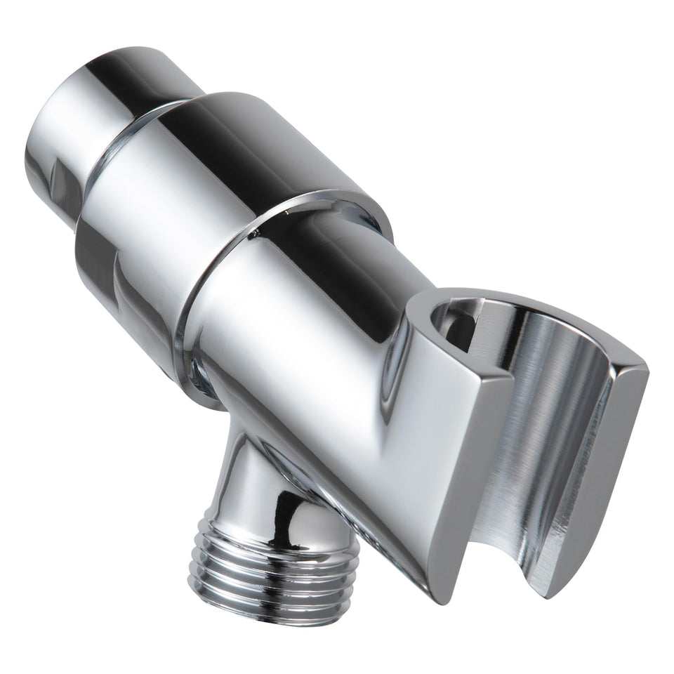 OFFO all-metal shower head holder with brass pivot ball for durable angle adjustment.