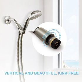 OFFO shower hose 60in anti-tangle connection simplifies setup and prevents twists
