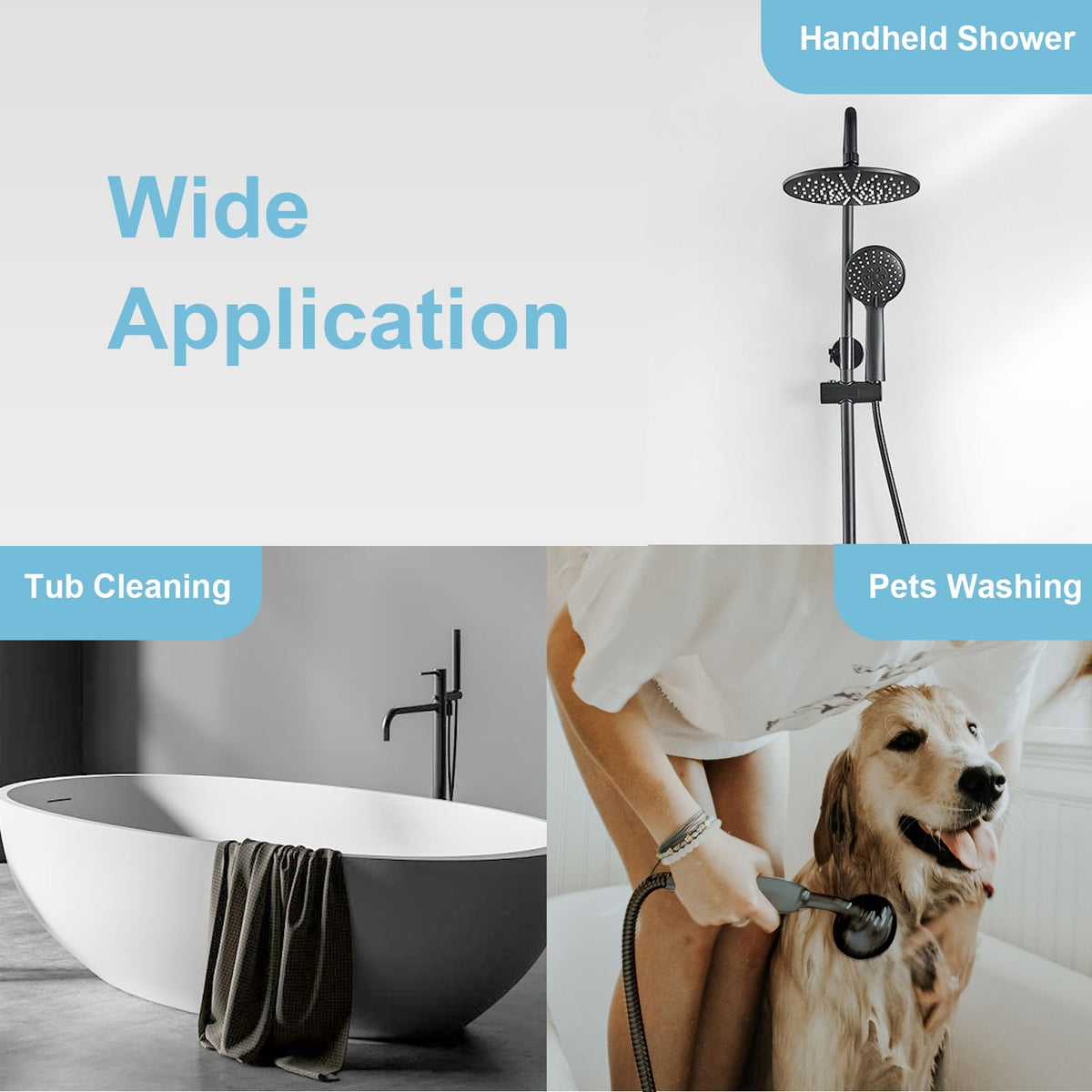 OFFO Shower Hose ideal for pet bathing, toilet cleaning, and tank refills.
