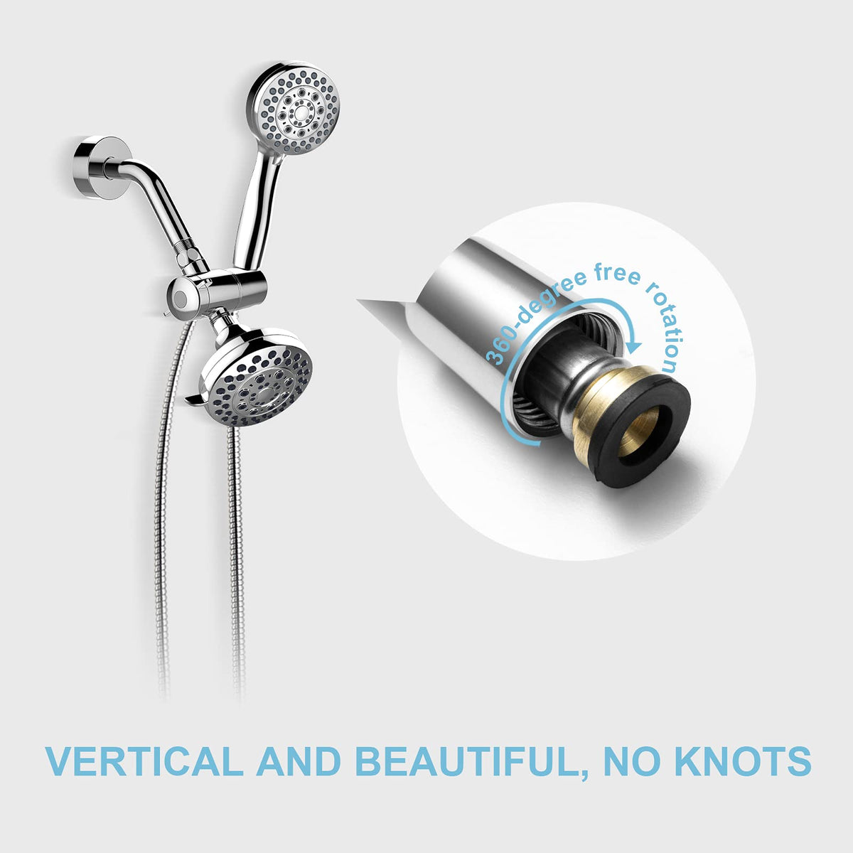 OFFO stainless-steel outer tube provides durability for daily showers.