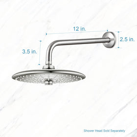 OFFO stainless steel arm resists corrosion in hard water.