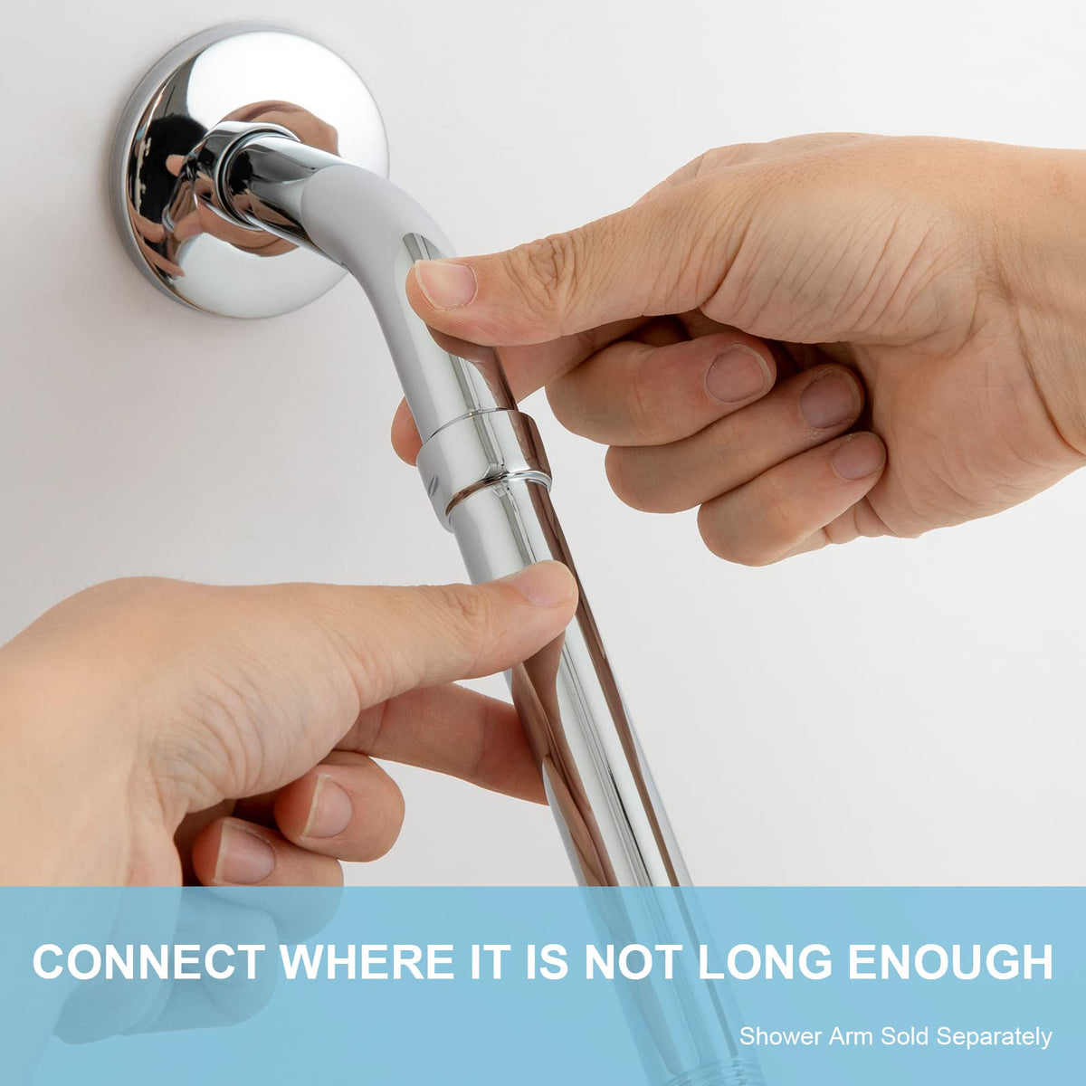 OFFO stainless steel extension highlights corrosion resistance for long lasting bathroom use.