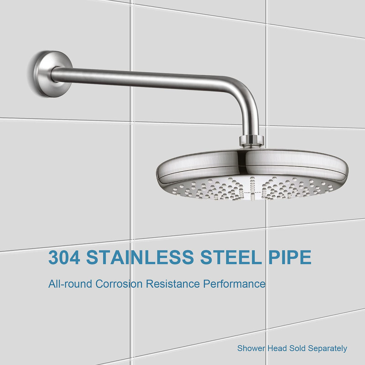 OFFO wall-mount shower arm ready for fixed or handheld heads.