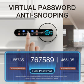 OFFTV fingerprint door lock installed on US standard doors proves versatile back panel fit.
