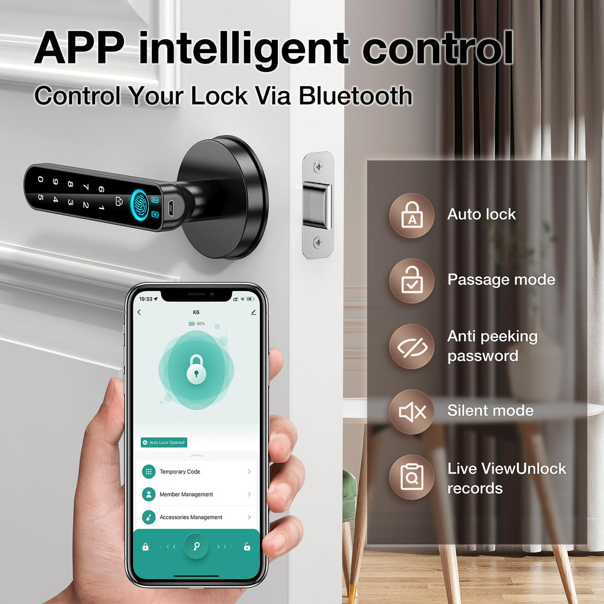 OFFTV Smart door knob assembly demonstrating easy installation