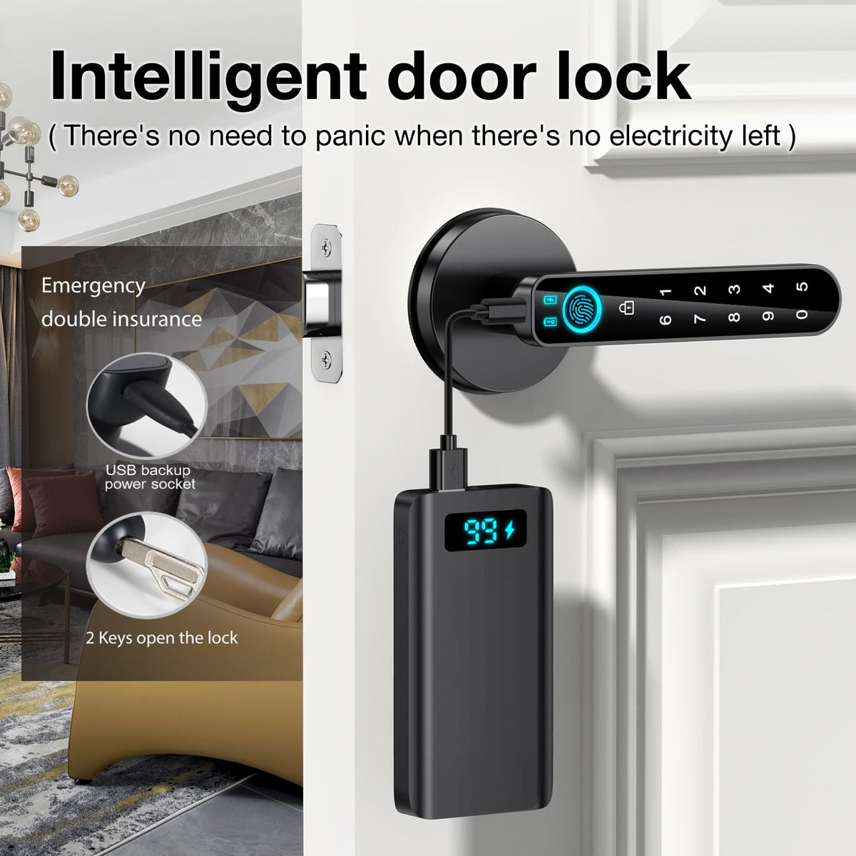 OFFTV Door lock on a US standard door fits left or right handed doors