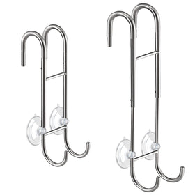 Ofiray-home shower door towel hook top clip secures door thickness and prevents slipping.