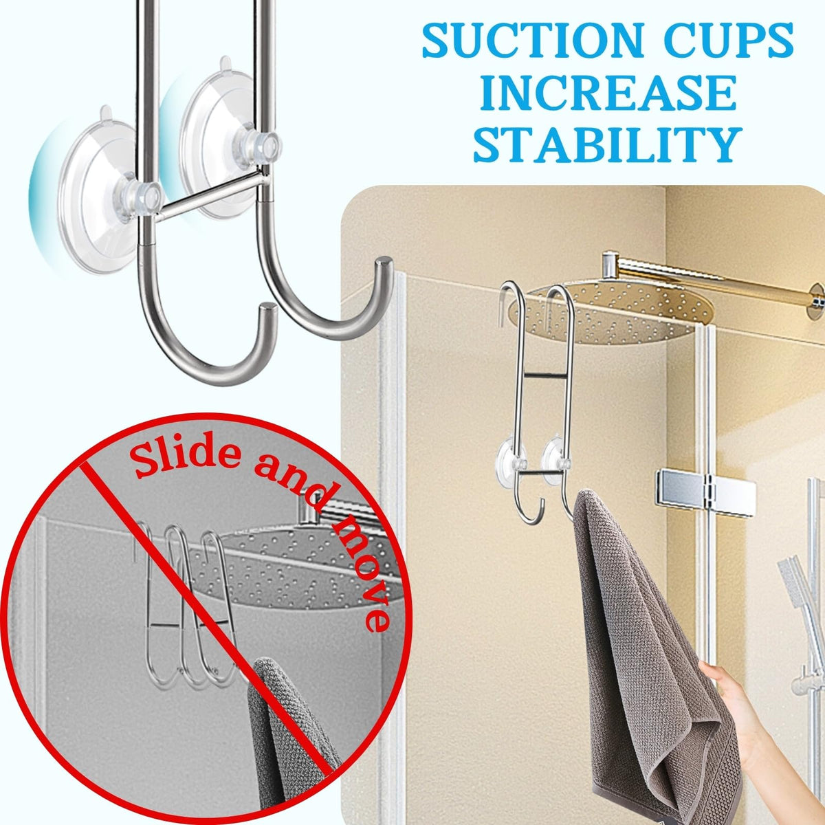 Ofiray-home squeegee holder option keeps bath tools organized and dry.