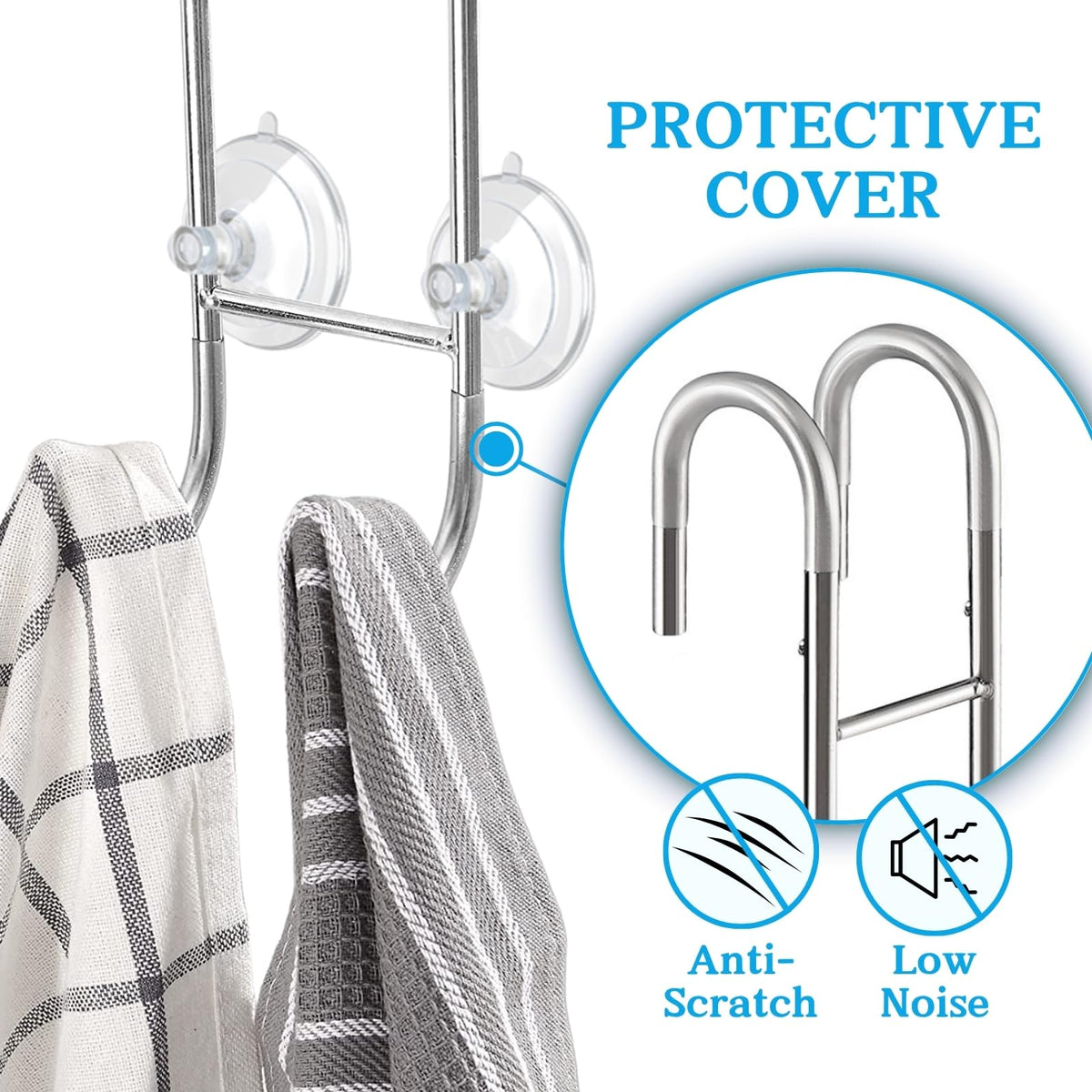 Ofiray-home generously spaced hooks prevent interference between towels and robes.