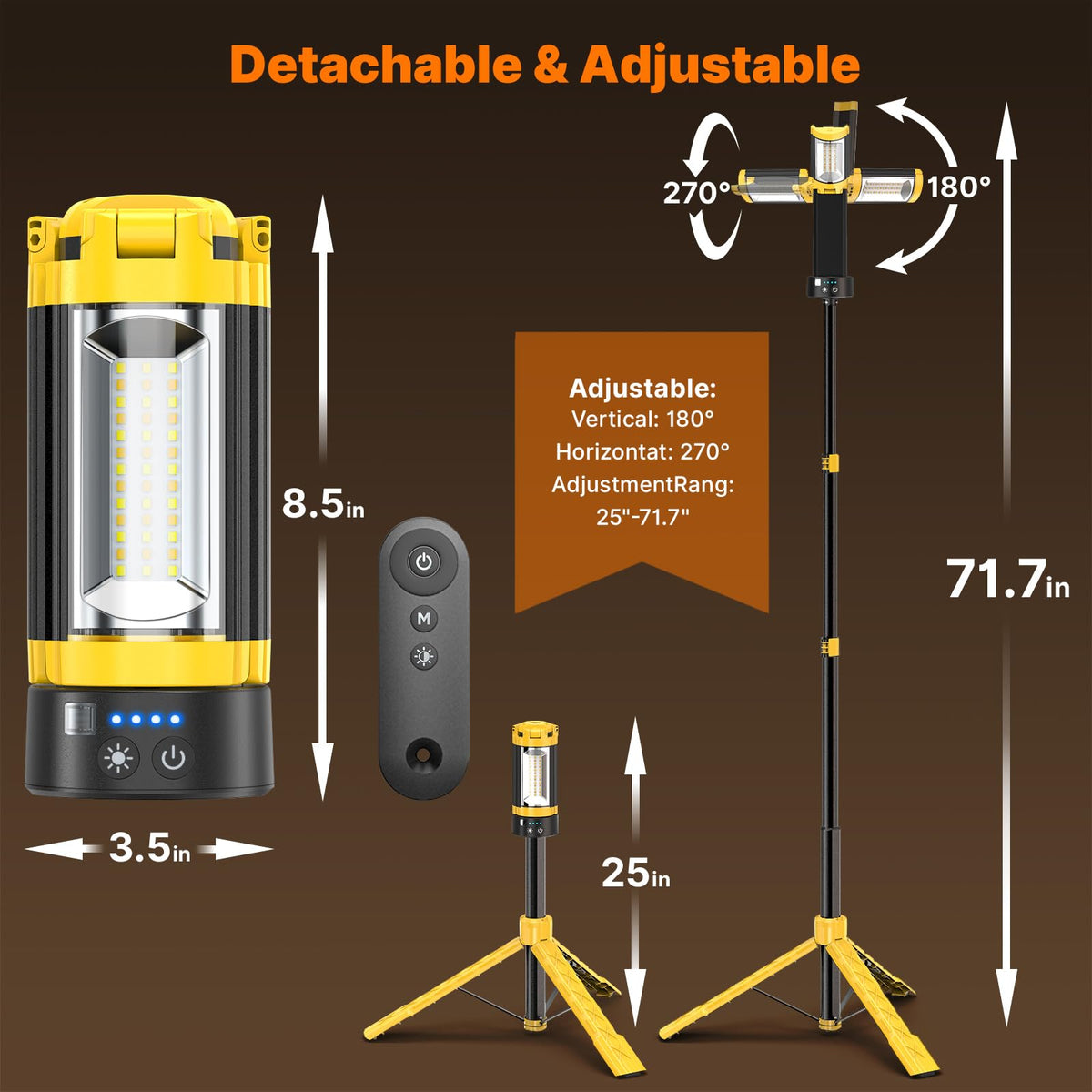 OGERY 360-degree area light illuminating a tent interior