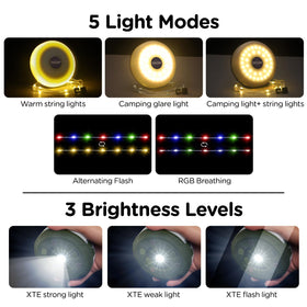 OGERY 4-in-1 design blends lamp, string light, work light, and flashlight.