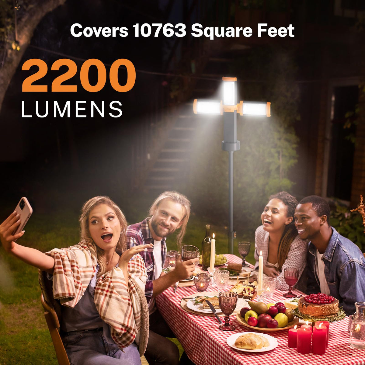 OGERY light delivering bright 2200 lumens for wide-area illumination