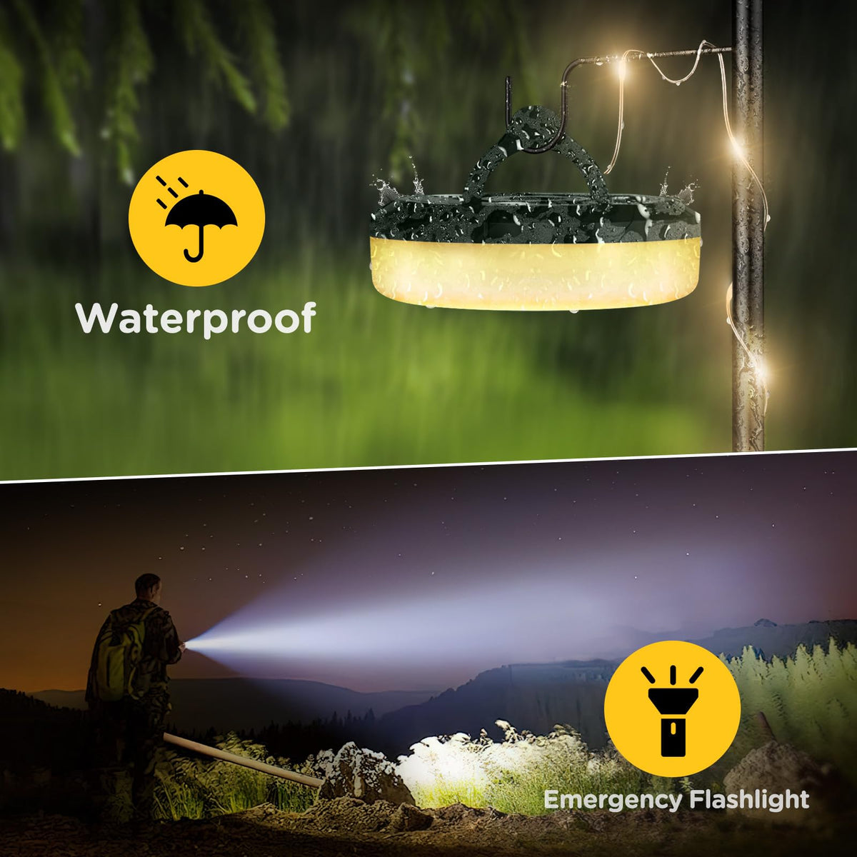 OGERY lightweight camping light is highly portable for any trip