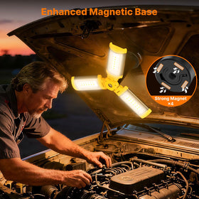 OGERY magnetic-base light attached to metal surface for quick tasks
