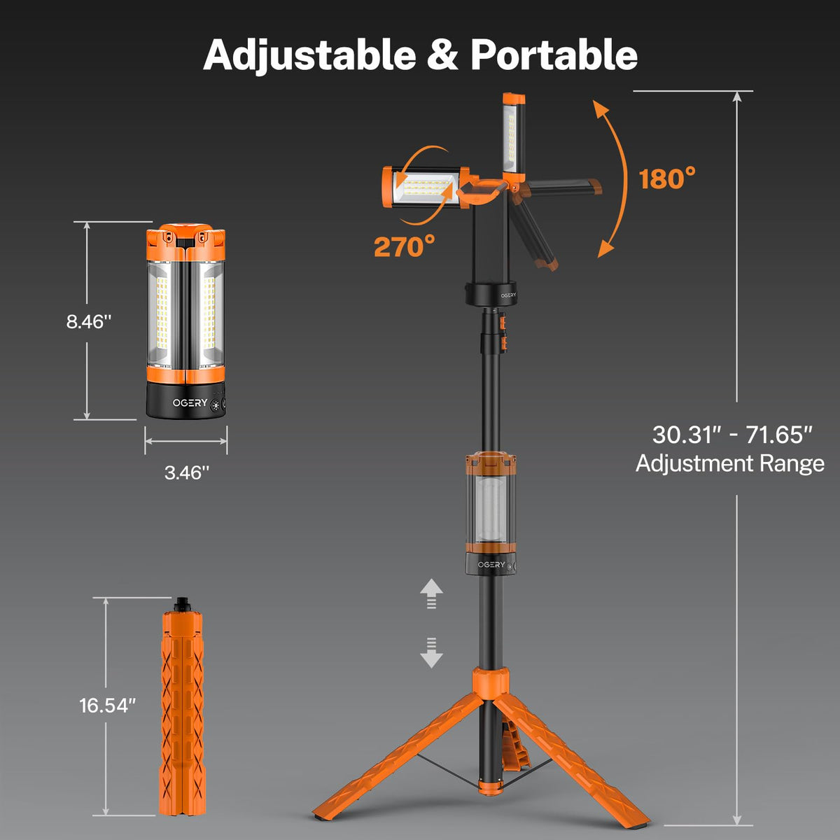 OGERY rechargeable light functioning as a portable power source for devices