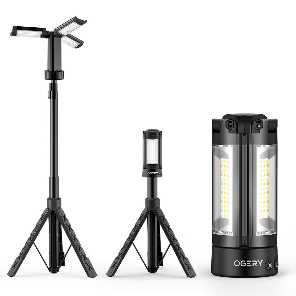 OGERY rechargeable light stand powering camping and work tasks
