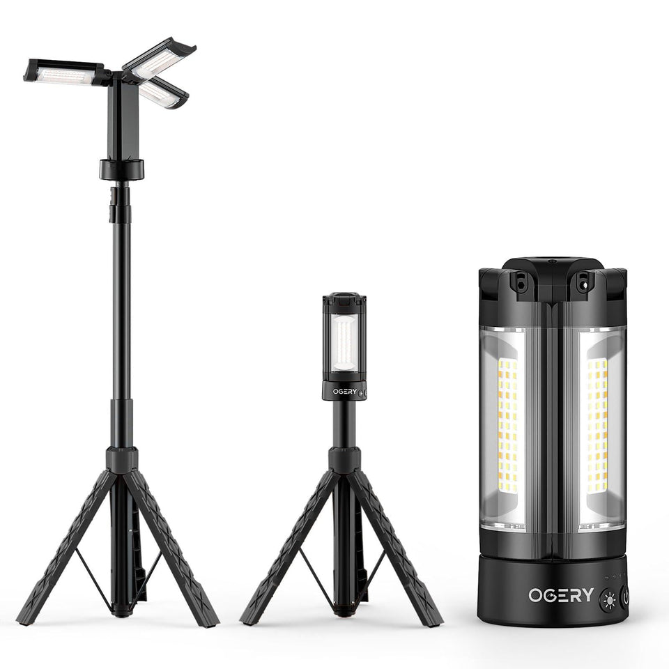 OGERY rechargeable light stand powering camping and work tasks