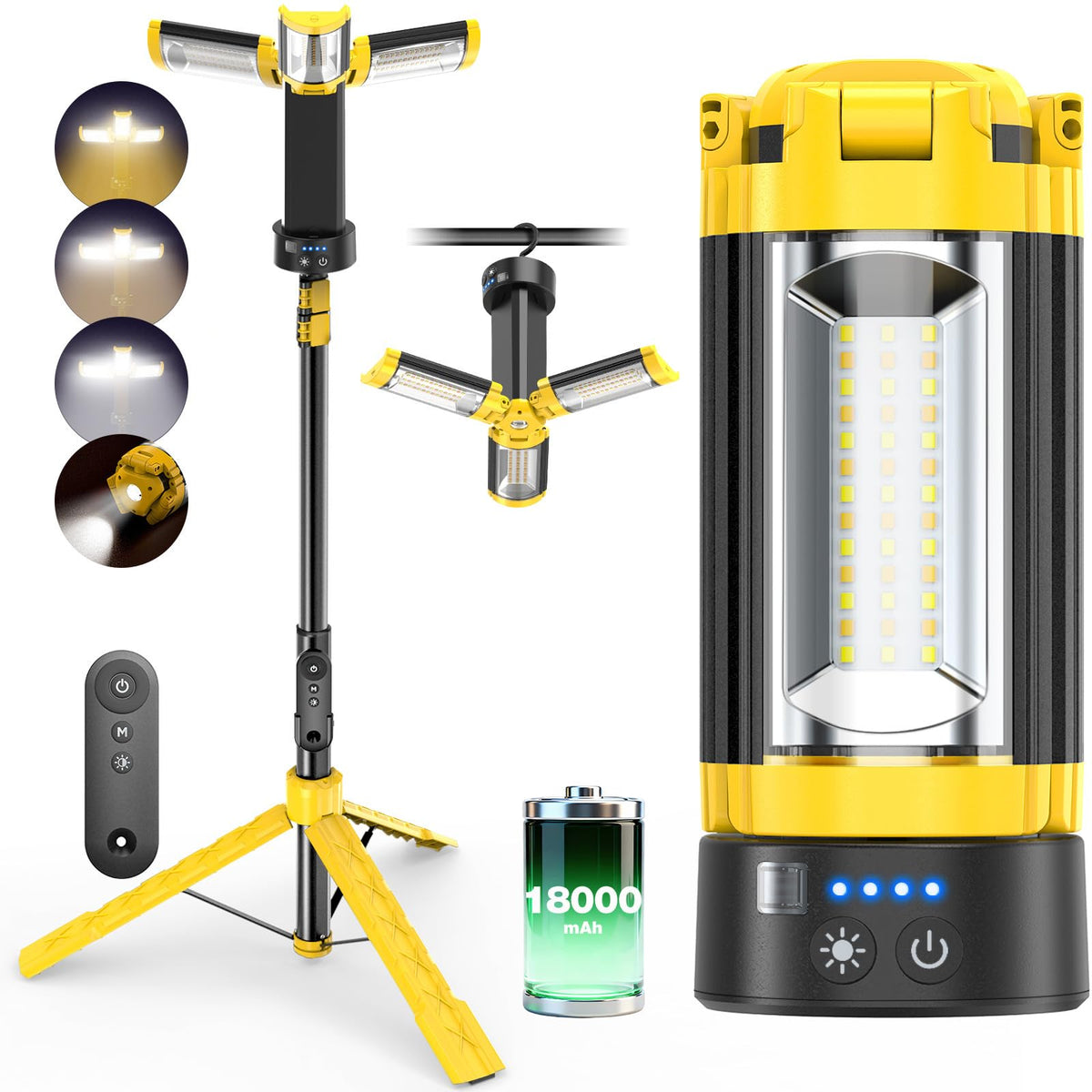 OGERY remote control camping lantern shown in use for hands-free lighting