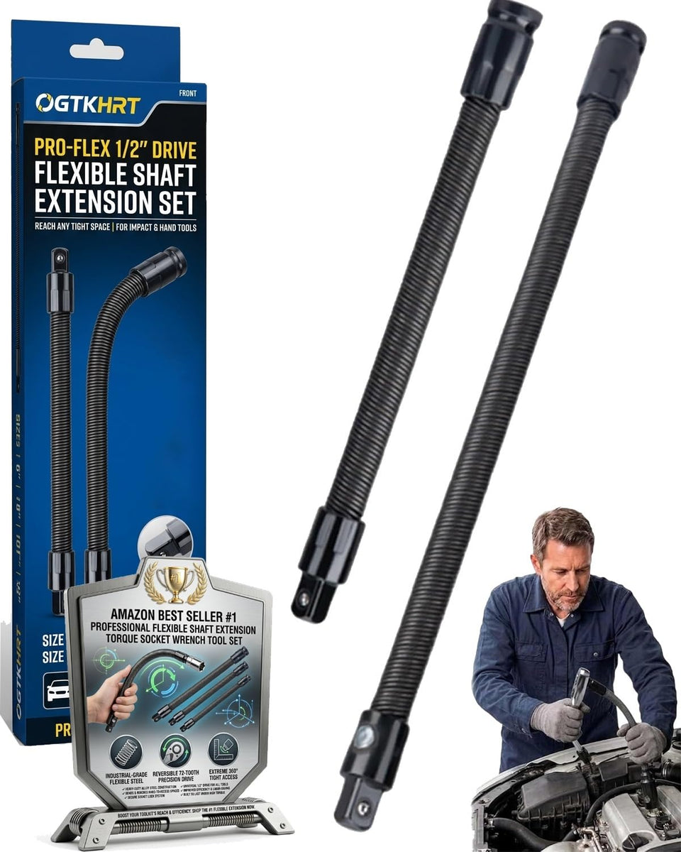 OGTKHRT 12 drive flexible shaft extension reaches tight spots during automotive repairs