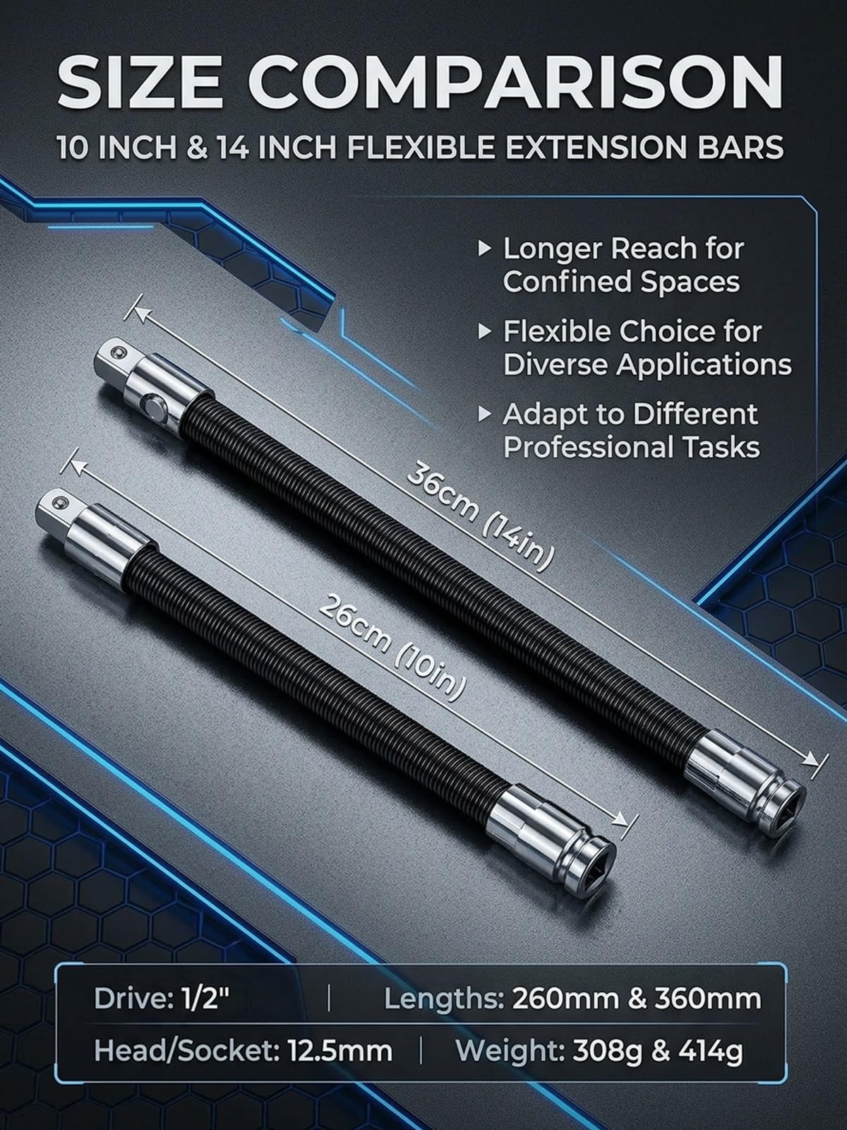 OGTKHRT Chrome plated extension provides rust resistance and durability