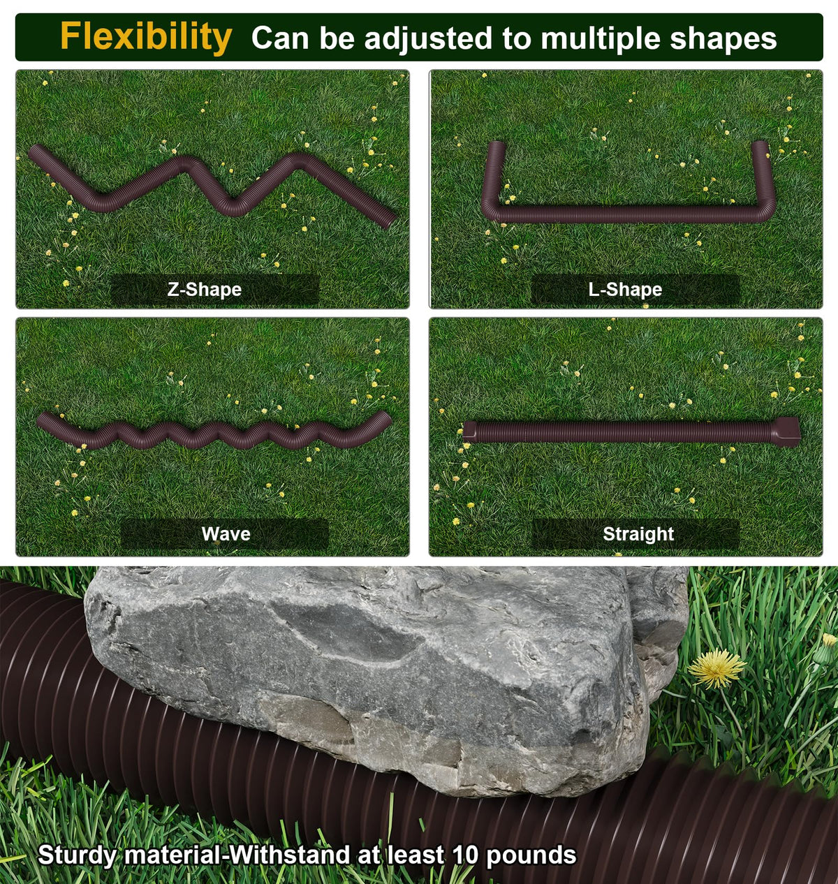 Ogutter adapters for downspouts 2x3, 3x3, 4x3 in brown for secure fit.