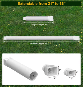 Ogutter adapters for 2x3 3x3 and 4x3 downspouts included