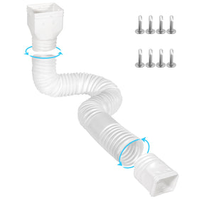 Ogutter downspout extension 21-66 inches white extends water away from foundation