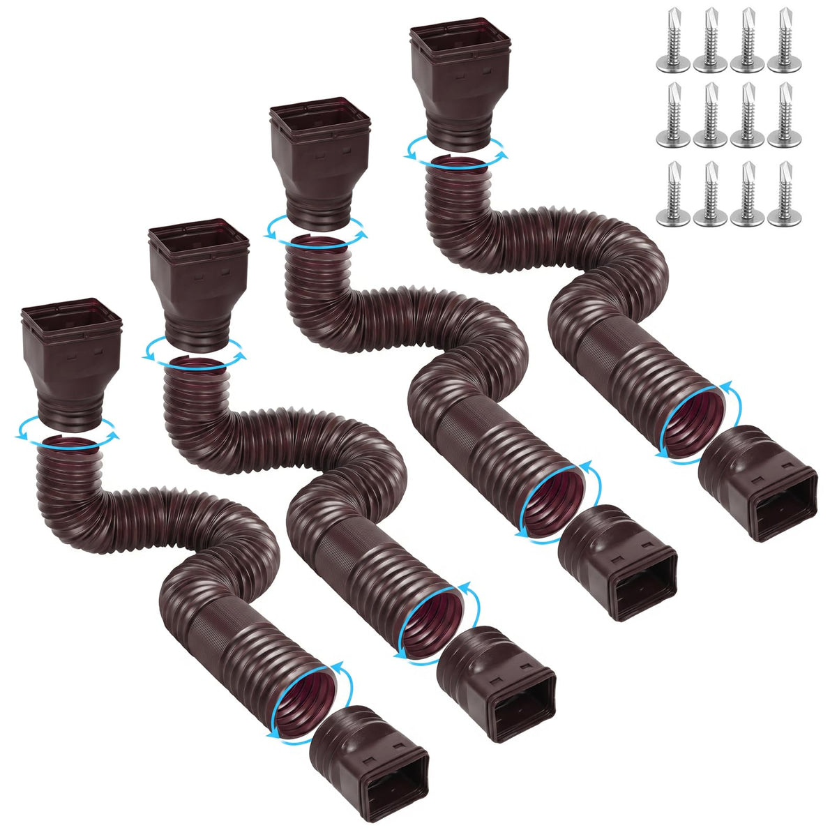 Ogutter downspout extension fully extended to 66 inches for flexible drainage.