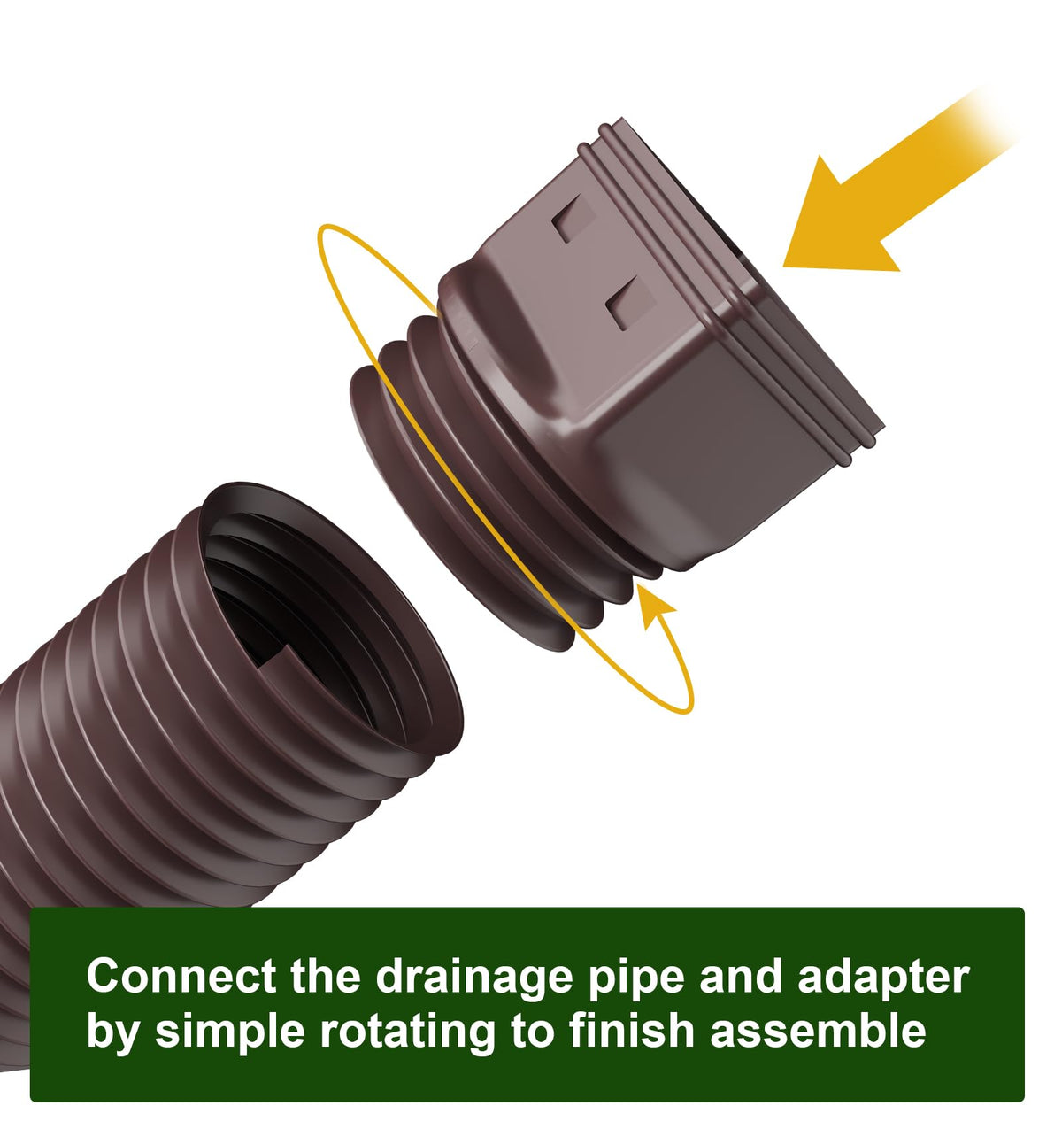 Ogutter downspout extension flexible, bends neatly around corners.