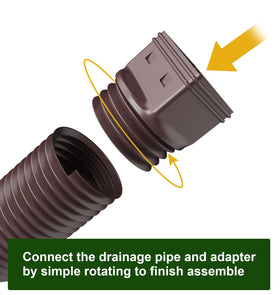 Ogutter downspout extension flexible, bends neatly around corners.