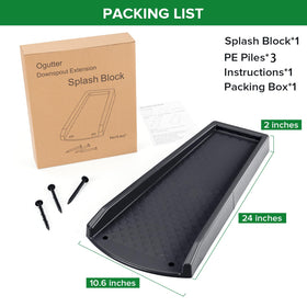 Ogutter durable splash block withstands heavy rain up to 400 pounds