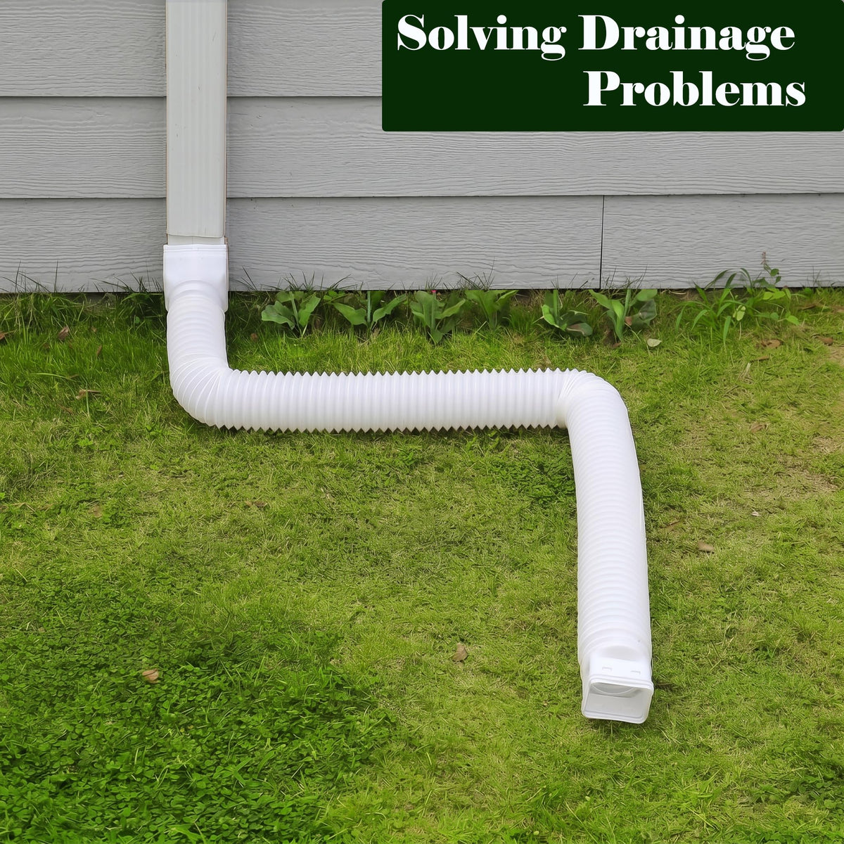 Ogutter extendable drain pipe kit shown in outdoor setup