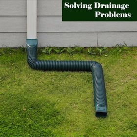 Ogutter downspout extension demonstrates bendable, flexible design