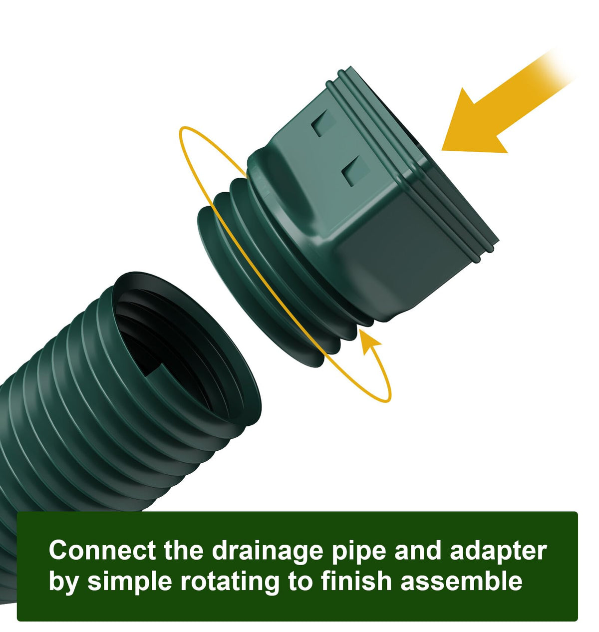 Ogutter extension ready for underground installation with discreet drainage