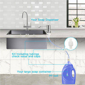 OHiHi countertop setup showing dispenser near the kitchen sink
