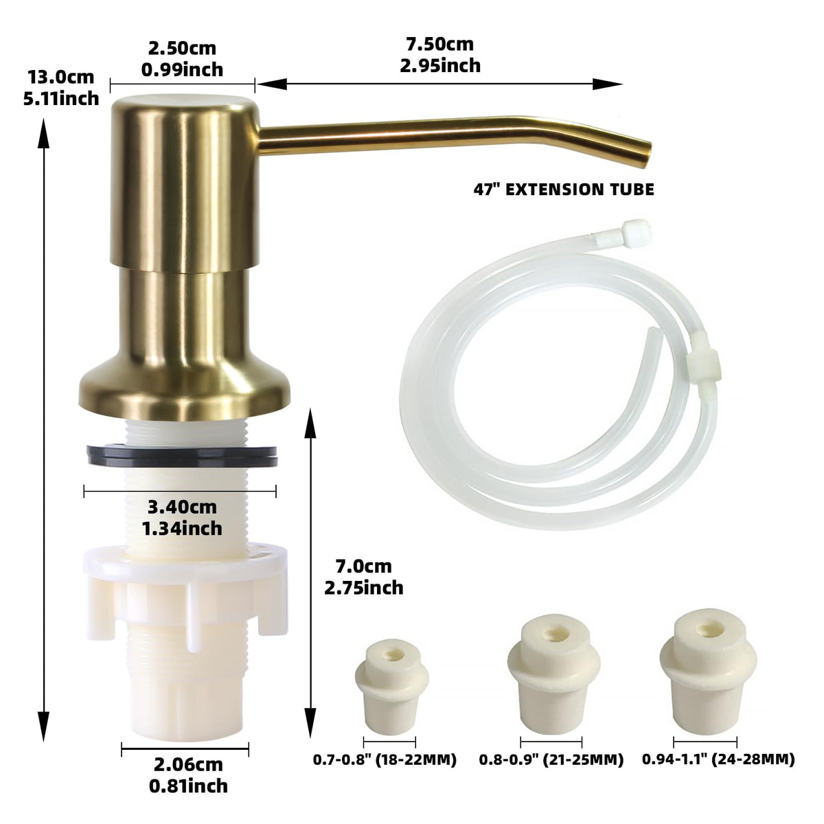 Easy-install kit for quick setup on various countertop materials.