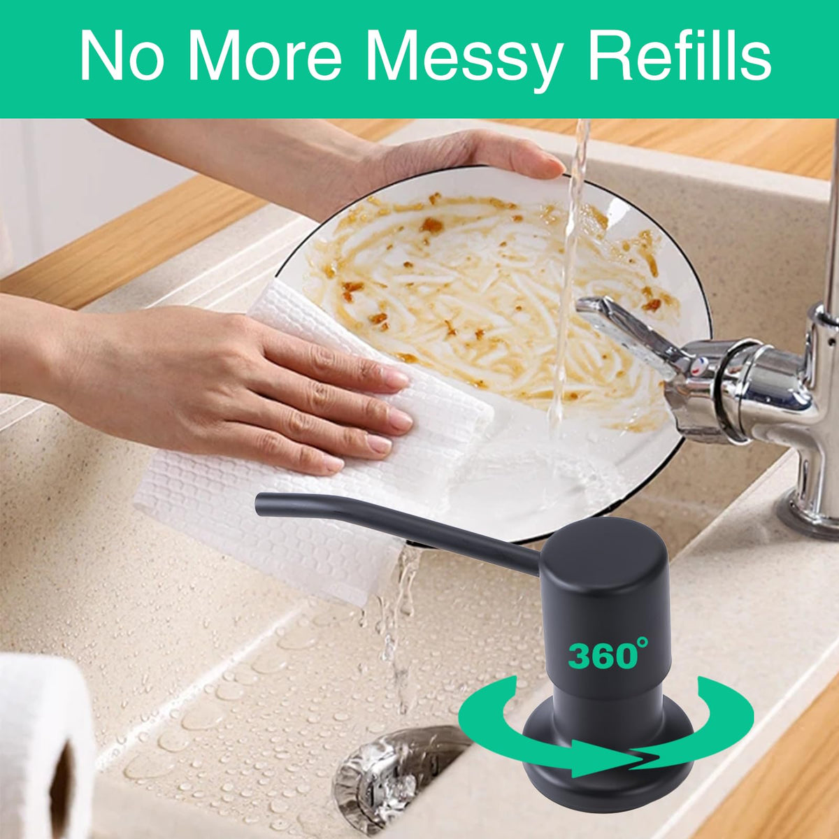 OHiHi easy installation works on granite, stainless steel, or wood.