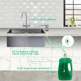 OHiHi kitchen-sink-dispenser-spout shows longer thread for secure countertop fit.